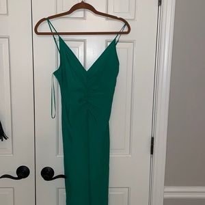 Green Midi Dress with Cinched Middle! Zara Small
